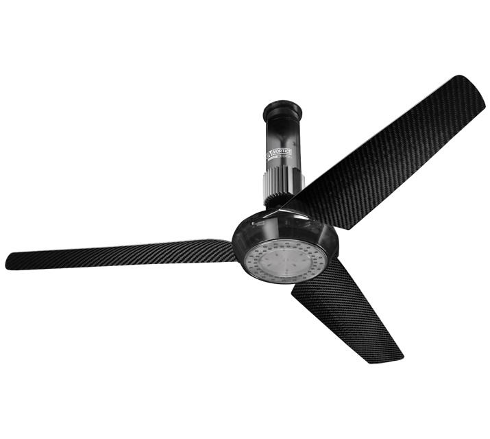 Ventilatore soffitto reversibile 180cm pale carbonio LED bianco
