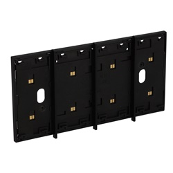 Frame elettrificato 4 moduli nero con barrette estetiche per comandi digitali installazione elettrica