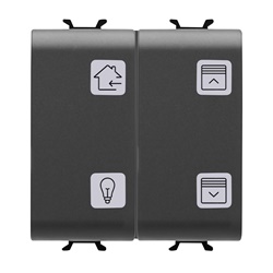 PULSANTIERA CON SIMBOLI INTERCAMBIABILI - KNX - 4 CANALI - 2 MODULI - NERO - CHORUSMART
