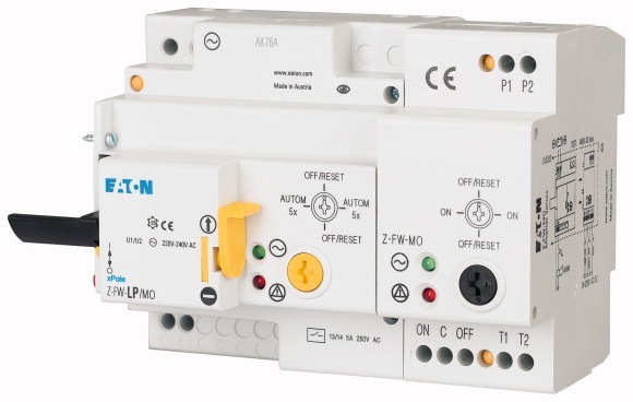 Unità riaggancio automatica LP+MO 220-240V AC montaggio guida DIN 6 moduli