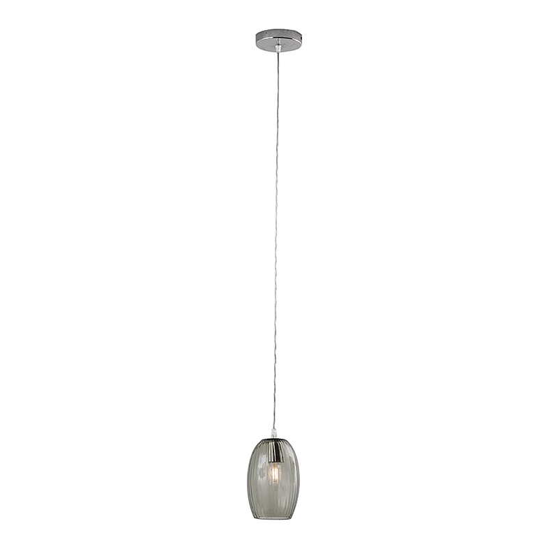 Sospensione tonda vetro fumé E14 IP20 design moderno per ambienti residenziali e contract