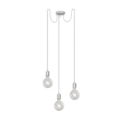 Sospensione 3 luci bronzo portalampada E27 design minimale per interni