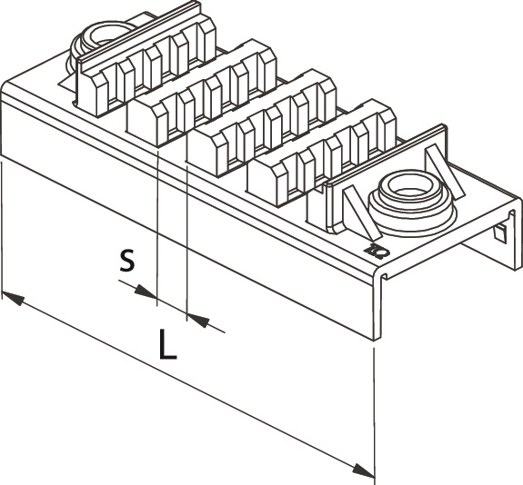 Kit supporti 4 barre 10mm trifase neutro per installazioni elettriche professionali