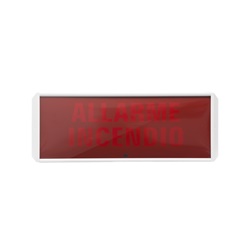 Targa allarme LED alta efficienza, buzzer integrato, scritte intercambiabili, 12-24VDC