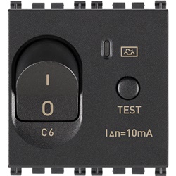 Interruttore magnetotermico differenziale 1P+N C6 10mA 2 moduli grigio uso civile e industriale
