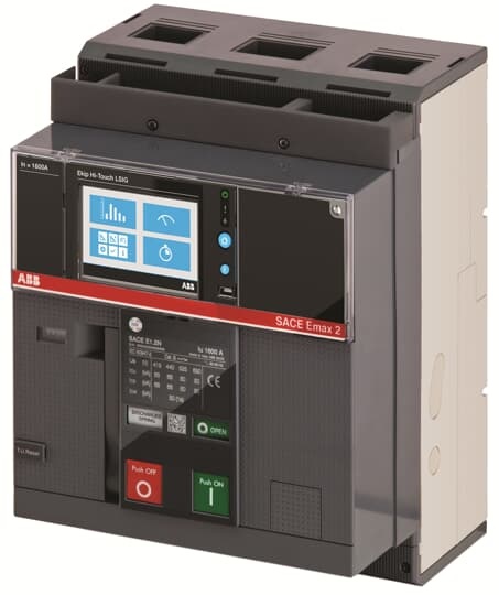 Interruttore automatico SACE Emax2 E1.2B 1250 3 poli con rilascio LSI e terminali frontali per uso industriale