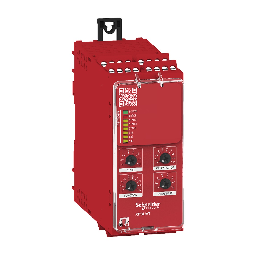 Modulo sicurezza Cat.4 caratt. XPSUAK + uscite temporizz. sic. 48-230V m.vite
