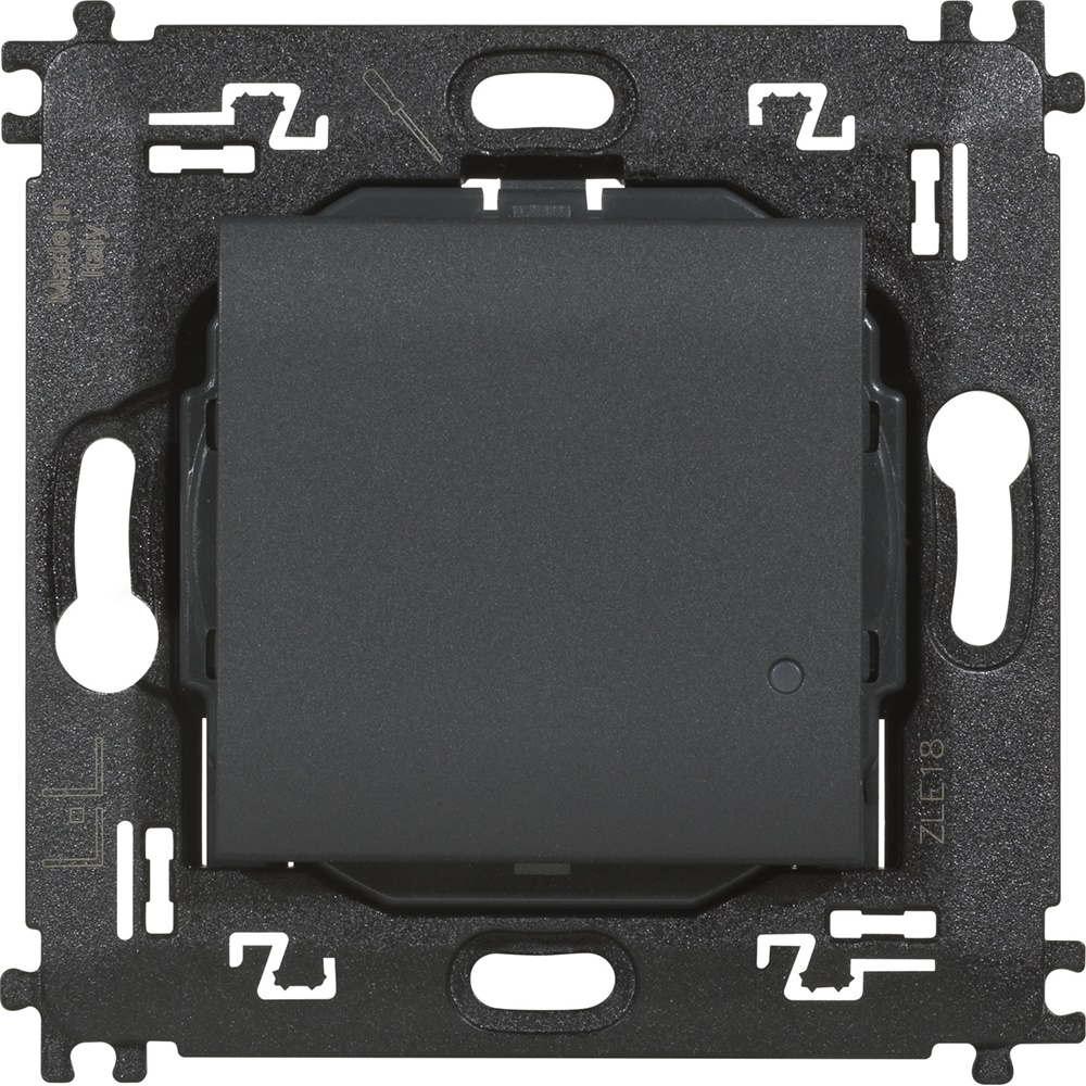 Comando luci wireless antracite 2 moduli LED segnalazione batteria 8 anni autonomia installazione superficiale/incasso