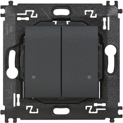 Comando doppio luci wireless antracite 2 pulsanti controllo dispositivi installazione superficiale/incasso batteria lunga durata