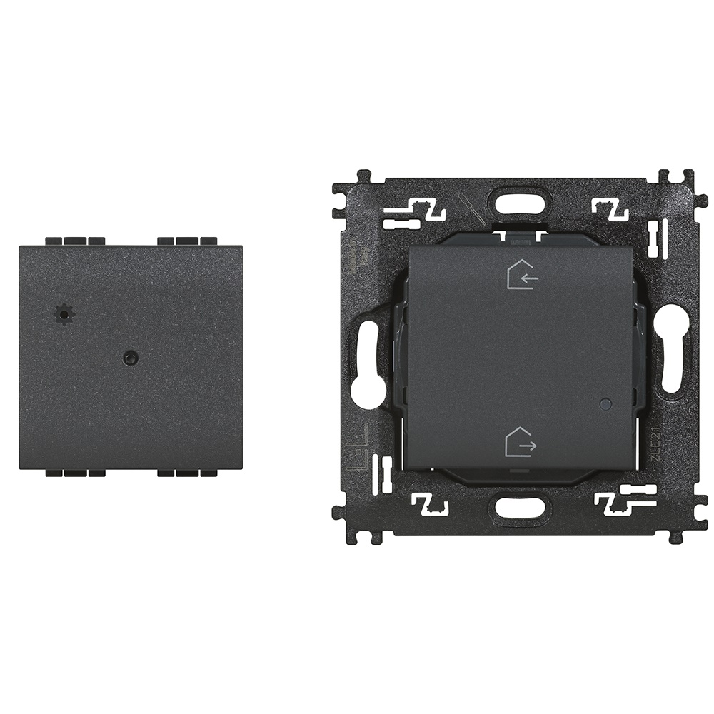 Gateway domotico compatto antracite con comando wireless Entra&Esci per controllo luci e tapparelle