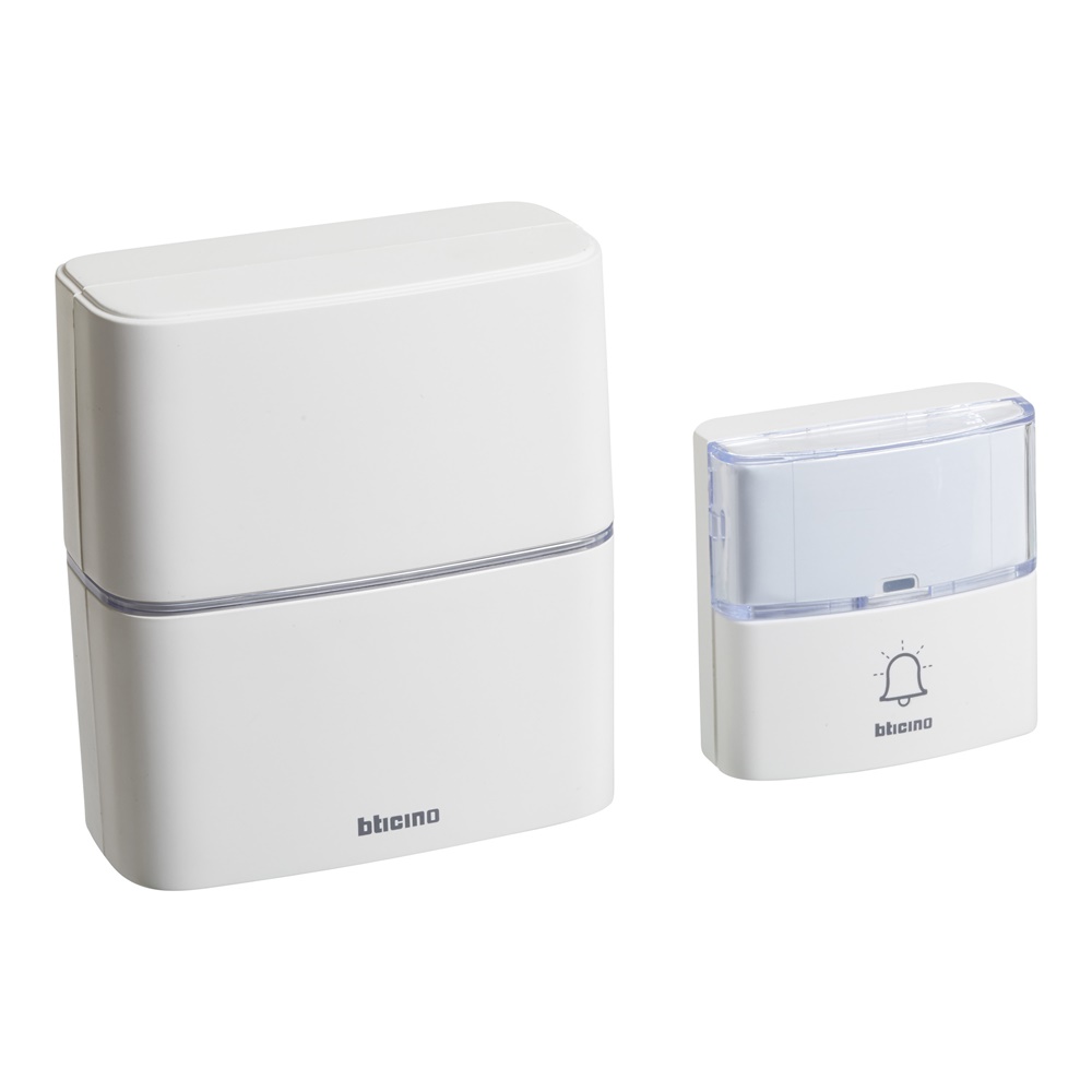 Kit campanello senza fili bianco alluminio advanced per uso domestico
