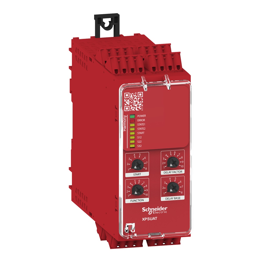 Modulo sicurezza Cat.4 caratt. XPSUAK + uscite temporizz. sic. 48-230V m.molla