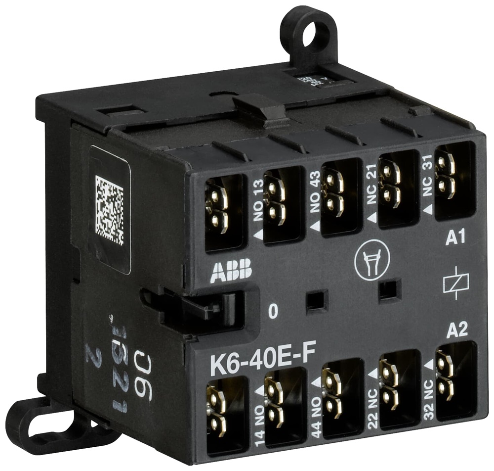 Mini Contactor Relay K6-40E-F-80 4 Poli 220-240V AC Connessioni Flat Pin per Automazione Industriale e Edilizia