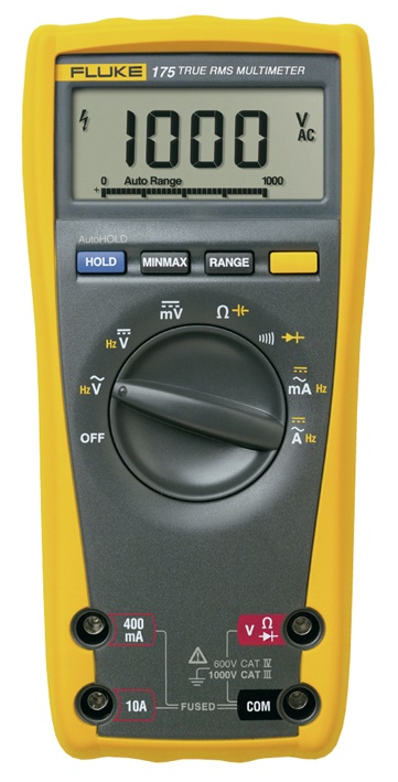 Multimetro digitale Fluke 175 TRMS 1000V 10A AC/DC 6000 punti misura completa