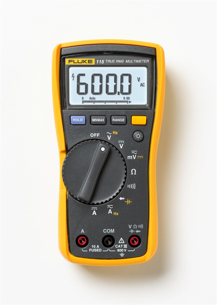 Multimetro digitale portatile Fluke 115 TRMS 600V 10A AC/DC con retroilluminazione
