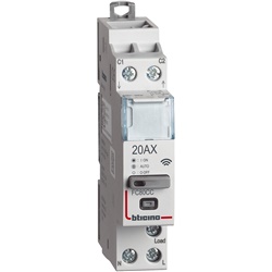 Contattore DIN smart 20A con comando remoto e misuratore corrente per domotica residenziale e professionale