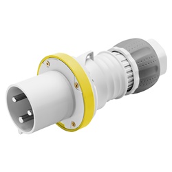SPINA MOBILE DIRITTA HP - IP44/IP54 - 2P+T - 63A - 100-130V 50/60HZ - GIALLO - 4H - CABLAGGIO A MANTELLO