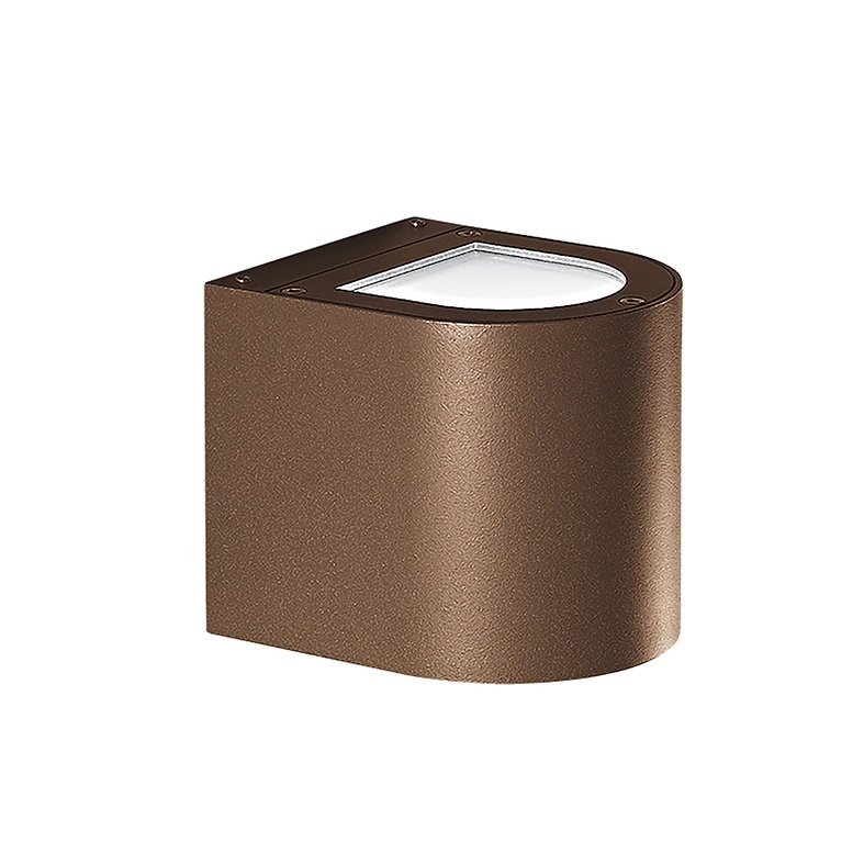 Applique LED biemissione 9W 3000K IP65 esterno tondo marrone resistente