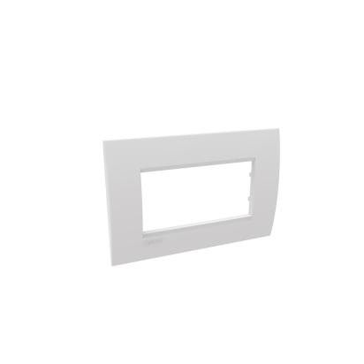 Placca elettrica 4 moduli LivingLight bianca per colonne piane installazioni residenziali e commerciali