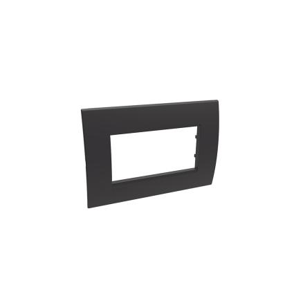 Placca elettrica da incasso 4 moduli nera LivingLight per colonne curve interruttori e prese
