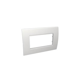 Placca 4 moduli Interlink LivingLight Tech per colonne curve, design elegante e resistente, uso residenziale e commerciale