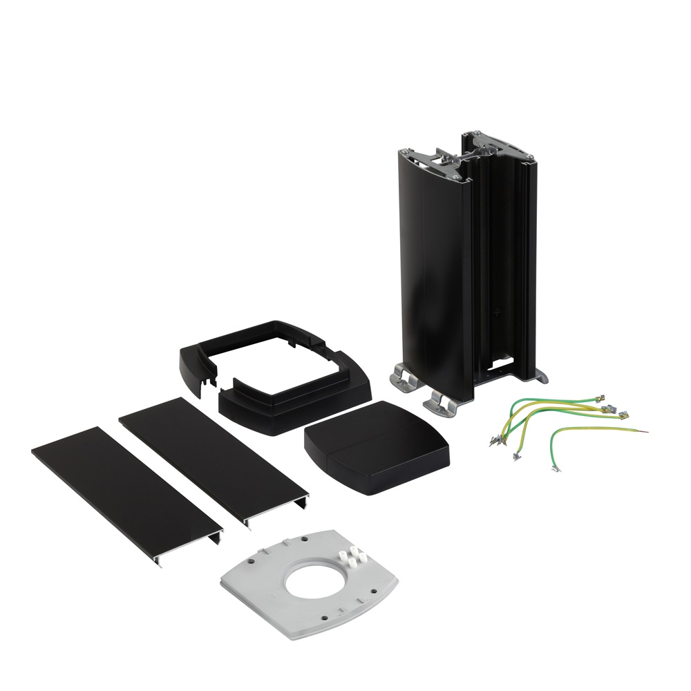 Minicolonna bifacciale nera 340 mm per impianti elettrici compatta e resistente