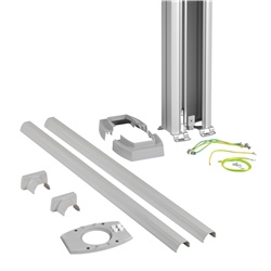 Colonna monofacciale curva alluminio 2,7-4,1m per installazioni elettriche interne