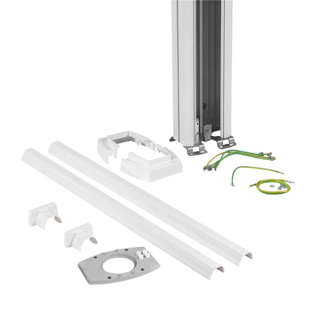 Colonna modulare monofacciale curva bianca 2,7-4,1m per impianti elettrici professionali