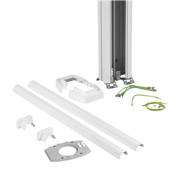 Colonna modulare monofacciale curva bianca 2,7-4,1m per impianti elettrici professionali