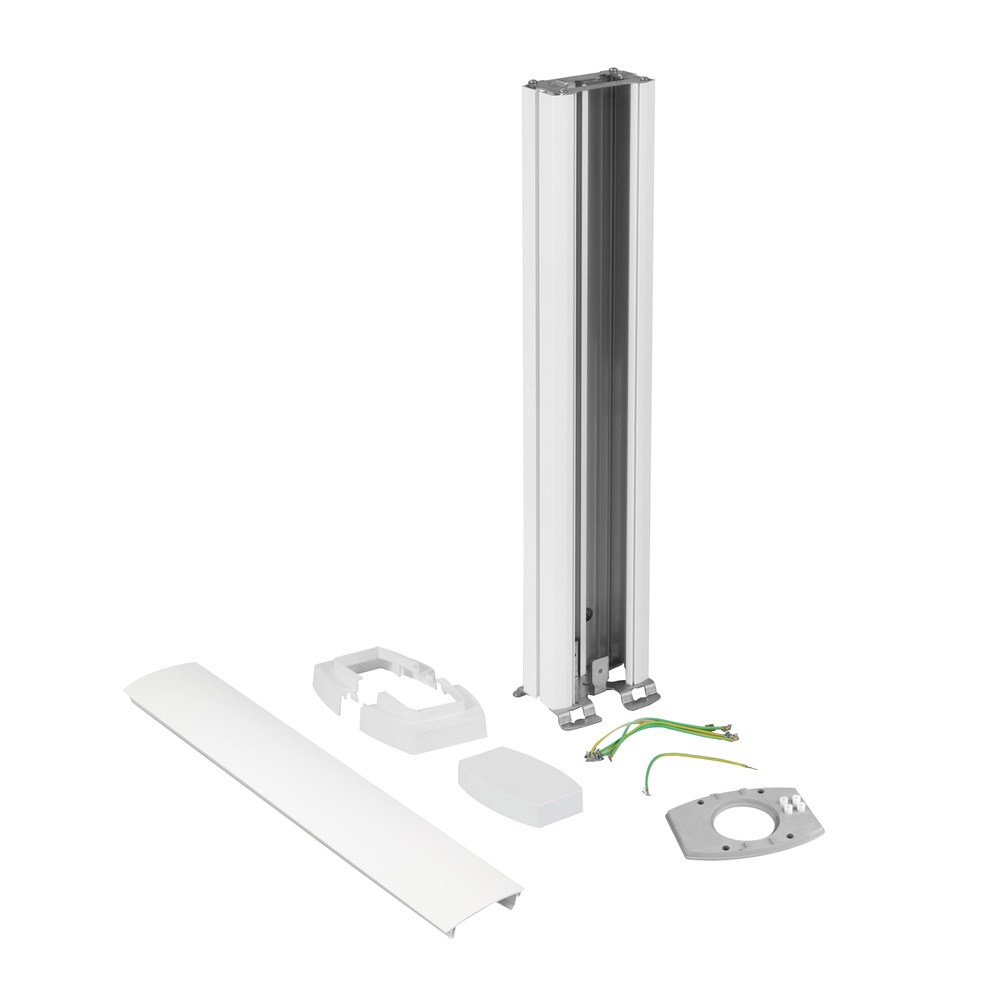 Minicolonna monofacciale curva 680 mm bianco per installazioni elettriche professionali