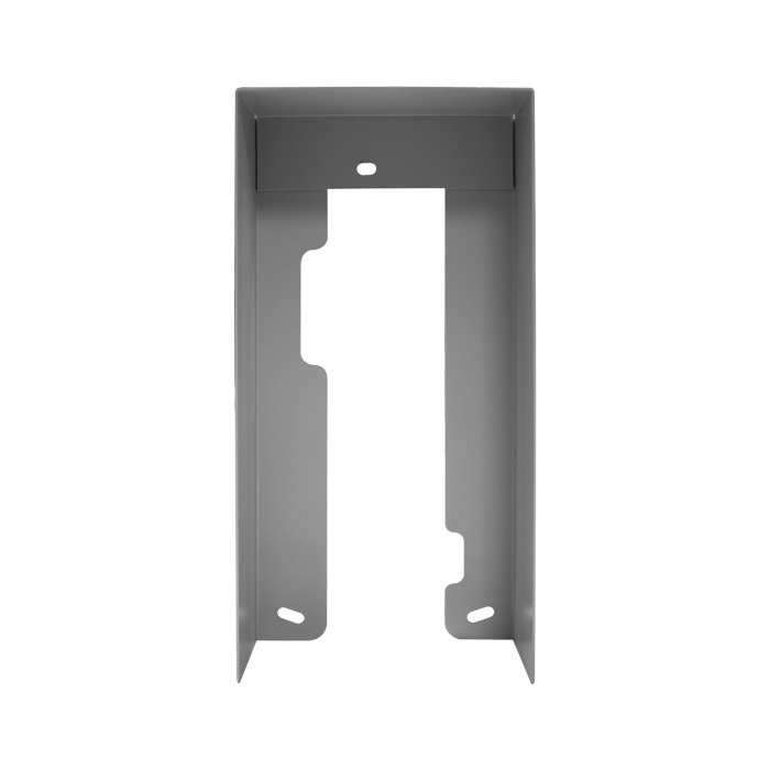 Serie Quadra - Visiera antipioggia per pulsantiera, alluminio verniciato grigio, 99x210x41mm