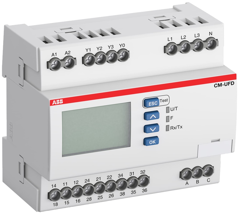 Relè monitoraggio rete CM-UFD.M33M con Modbus RTU, protezione sovra/sottotensione e frequenza, per impianti rinnovabili e grid compliance G99