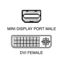 Cavo Mini DisplayPort-DVI alta qualità, trasmissione video stabile, compatibile PC e monitor