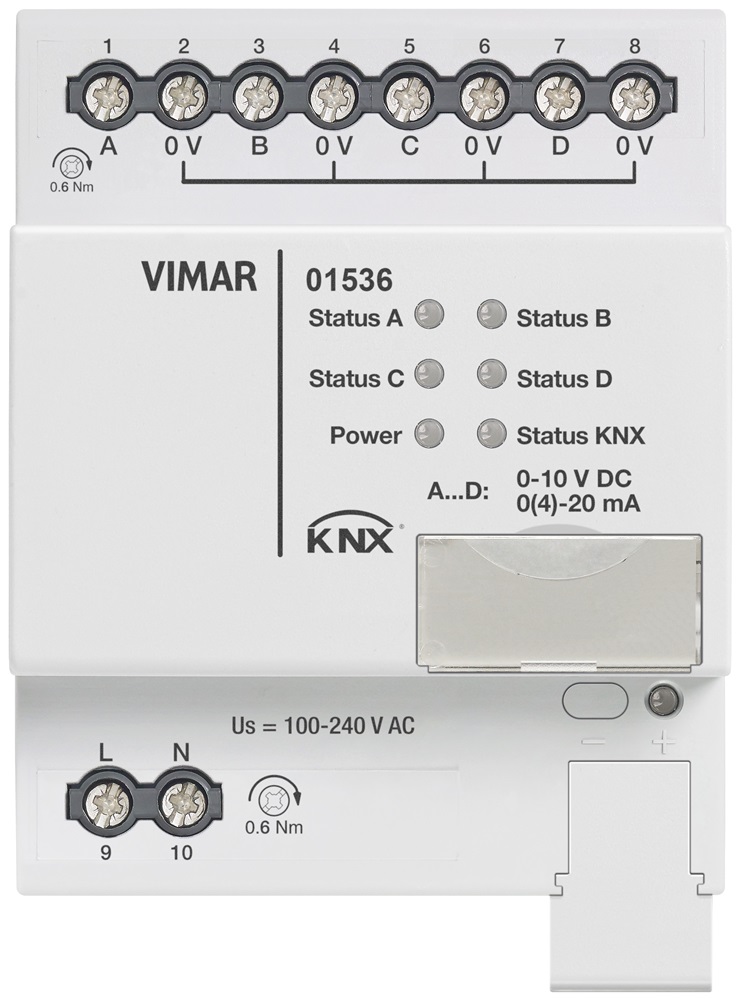 ATTUATORE 4 USCITE ANALOGICHE KNX
