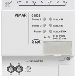 ATTUATORE 4 USCITE ANALOGICHE KNX