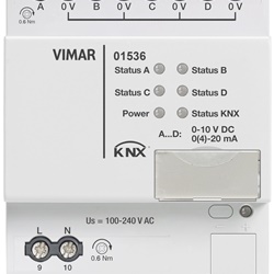 ATTUATORE 4 USCITE ANALOGICHE KNX