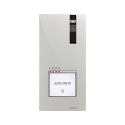 Serie Quadra - Posto esterno video kit da parete alluminio pressofuso, sistema ViP, 1-4 pulsanti configurabili, telecamera, LED, PoE