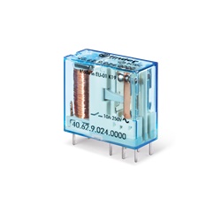 Mini relè 2 contatti 10A 24V DC automazione industriale