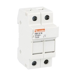 Portafusibili sezionatore 1P+N 10x38mm 32A 690VAC 2 moduli senza indicatore luminoso