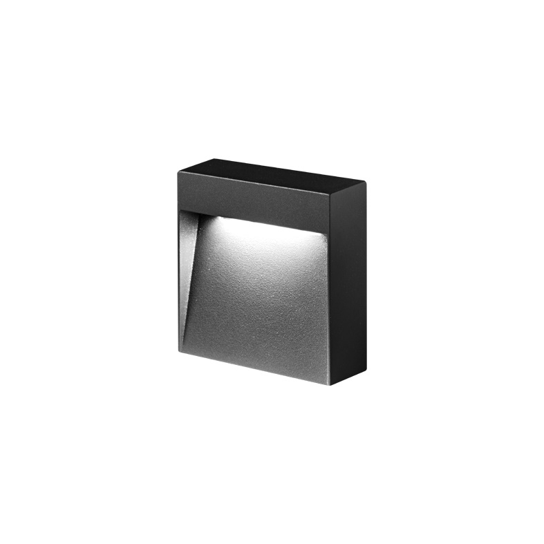 Applique LED 3W antracite IP65 per esterno resistente polvere acqua design compatto