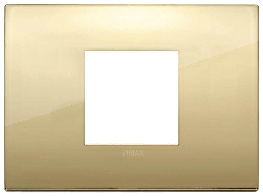 Placca Classic 2 moduli metallo oro per installazioni centrali
