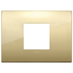 Placca Classic 2 moduli metallo oro per installazioni centrali