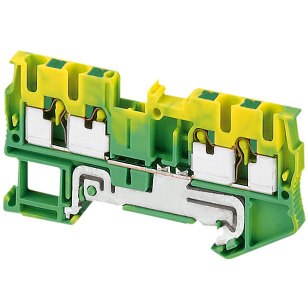 Morsetto Push-in, terra, 4pt, 2,5 mm²