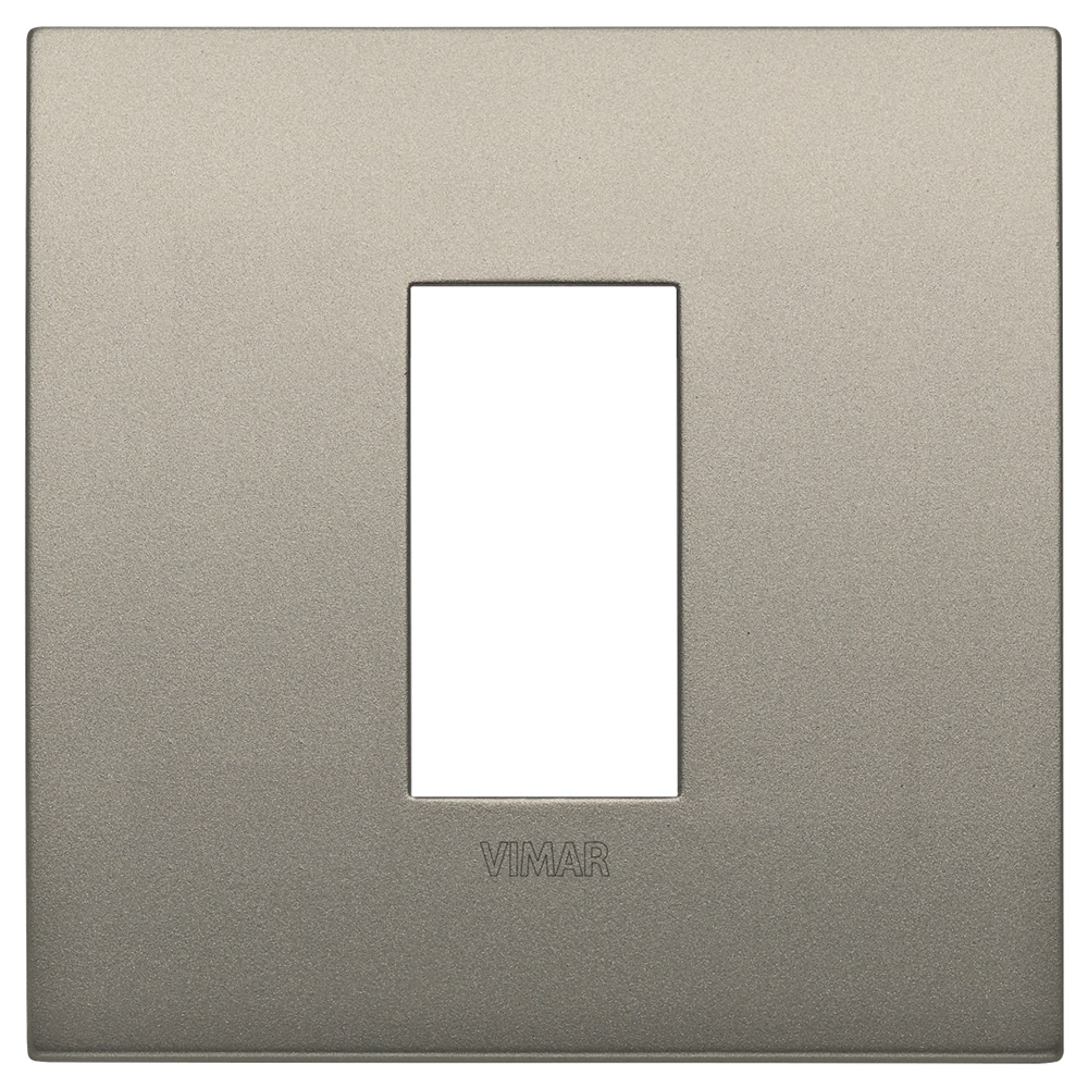 Placca Classic 1 modulo metallo finitura champagne opaco per installazioni elettriche