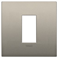 Placca Classic 1 modulo metallo finitura champagne opaco per installazioni elettriche