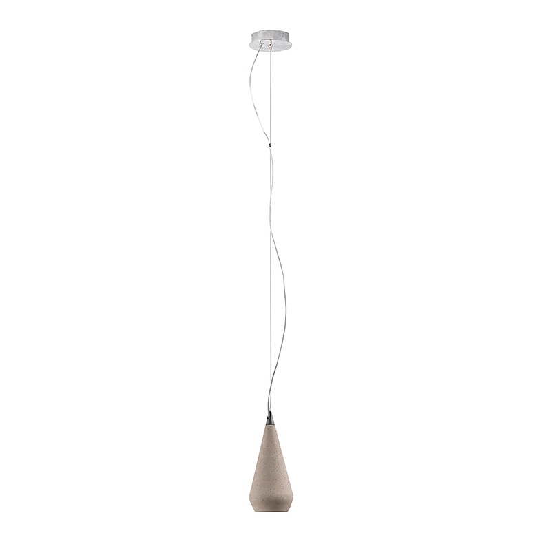 Sospensione cemento grigio design moderno attacco GU10 per interni contemporanei