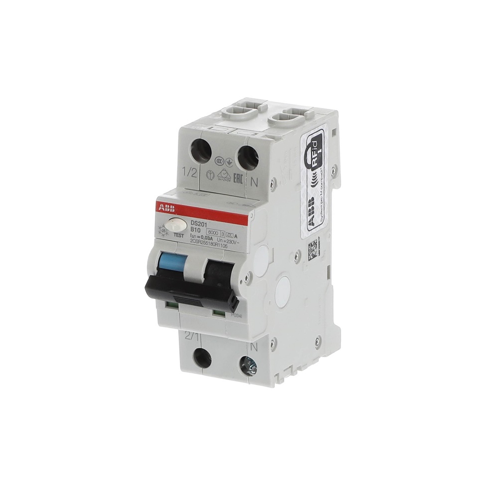 Interruttore Differenziale Magnetotermico DS201 1P+N 10A 30mA Tipo A Protezione Circuiti Monofase