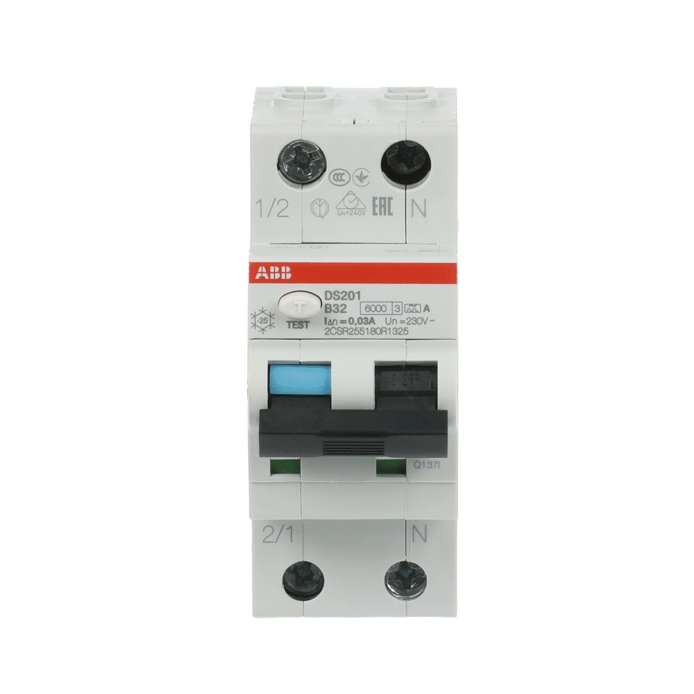 Interruttore Differenziale Magnetotermico DS201 1P+N 30mA 32A Tipo B per Protezione Circuiti Monofase