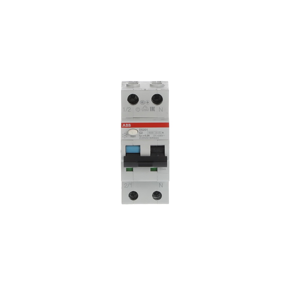 Interruttore differenziale magnetotermico DS201 1P+N 300mA 2A Tipo A per protezione circuiti monofase