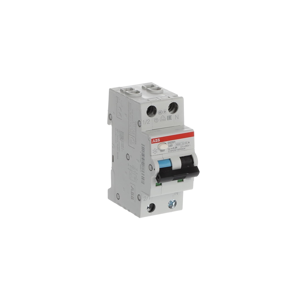 Interruttore Differenziale Magnetotermico DS201 1P+N 20A Tipo A 300mA Protezione Circuiti Monofase